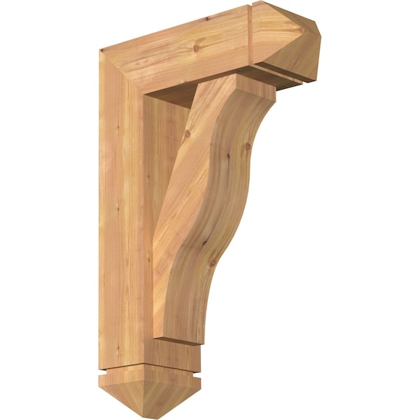 Ekena Millwork Funston Arts and Crafts Smooth Bracket w/ Offset Brace, Western Red Cedar, 7 1/2"W x 22"D x 34"H BKT0806X22X34FST03SWR - main